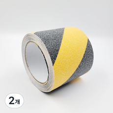 산업용 안전 바닥 광폭 논슬립 테이프 블랙 옐로우 투톤 5M 10cm, 2개