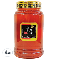 지리산 산청 자연산 야생잡화꽃 사양벌꿀, 2.4kg, 4개
