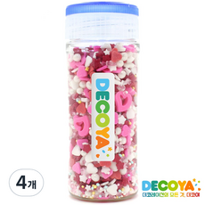 데코야 발렌타인 믹스 스프링클 간편용기 (스프링클/제과제빵/데코), 4개, 85g