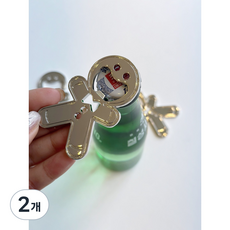 진저맨 오프너 병따개 쿠키병따개 주방용품, 2개, 실버