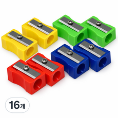 에이트웰 알록달록 미니 연필깎이, 16개, 혼합색상