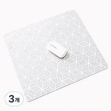 화이트 라인 마우스패드 장패드, 3개, 400X450X4MM 화이트