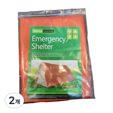모바일하이진 비상용 보온 생존 은박 간이 텐트, 오렌지, 2개