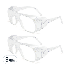 CULT 투명 방풍 고글 작업 보안경 선글라스 1+1, 3세트, WA1.방풍 안경 투명1개+투명1개