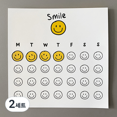 풀필 스마일 습관체크 목표달성 루틴 챌린지 위클리 플래너 칭찬스티커판 + 칭찬스티커 세트, 칭찬스티커12세트, 2세트