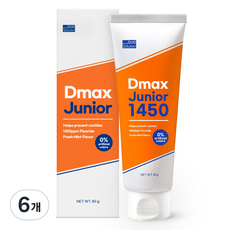듀오솔루션 디맥스 주니어1450 민트향 어린이치약, 80g, 6개