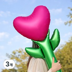 메무모 초대형 하트 풍선 자이언트 꽃풍선, 3개, 핫핑크