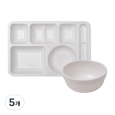 [식판의 고수] 미니 한식식판 + 미니 한식볼 SET (7 colors), 5개, 퓨어 화이트