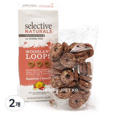 제이펫 슈프림펫 셀렉티브 우드랜드 룹스 - 민들레&로즈힙 토끼 기니피그 친칠라 햄스터 간식, 80g, 2개