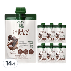 한손한끼 플러스 단백질 쉐이크 저당 고단백 더블초코맛, 14개, 60g