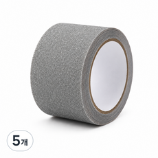LSmall 고접착 방수 미끄럼방지 테이프 현관 화장실 공장 계단용 5m x 5cm 그레이, 5개