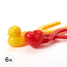 나인플로우 대형 38cm 스노우볼 메이커 세트 8종 (엠플로우 3세 이상 KC 인증 제품) 눈놀이 모래놀이 눈오리 집게, 오리+하트 2종 세트, 6개, 혼합색상, 200g