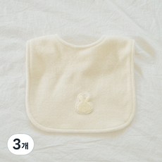 로맘틱스 테리빕 아기 턱받이 타올 침받이 빅사이즈, 3개, 1개입, 퓨어