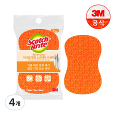 [3M]올인원 아크릴 제로스크래치 수세미(1입), 1개입, 4개