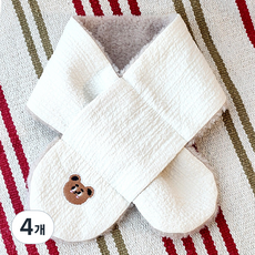 굿앤글로리 국내제작 아기 유아 머플러 목도리 유치원 크리스마스 단체선물 어린이집 생일 답례품, 4개, 베이지