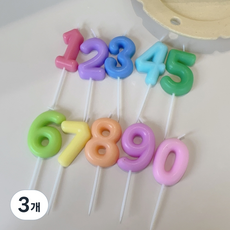 기억의소품 빅 숫자초 케이크초 올넘버 세트, 30g, 3개, 숫자0~9