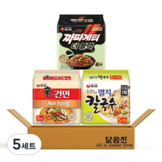 농심 신라면건면 멸치칼국수 짜파게티더블랙 건면 3종, 5세트