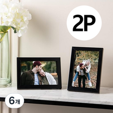 SC FMCG 벽걸이 탁상 겸용 다양한 사이즈 나무 액자 아름다운 순간을 간직하는 인테리어, 6개, 요석 블랙