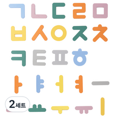쏠앤샘 파스텔 알파벳 한글 숫자 원목 자석 블럭 유아 아동 어린이 교구, 2세트