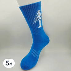 무스마운틴 럭키트리 기능성 등산양말 트레킹 바닥두꺼운 스포츠 런닝 여성 남성 양말 선물, 5개, 블루