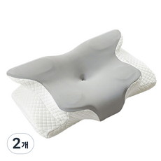 측면 수면 엎드린 수면 깊은 수면 베개를 위한 3D 분리형 다기능 메모리 폼 베개, 2개, 회색