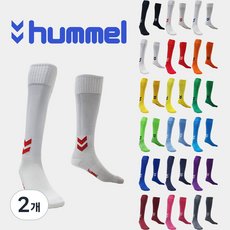 험멜 아동용 유소년 축구스타킹 스포츠양말 운동양말 아동 여성 풋살, 백/적, 2개