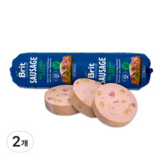 브릿 프리미엄 독 화식 강아지 사료 소세지, 2개, 800g, 칠면조 + 완두콩