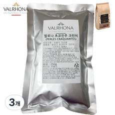 [프랑스산]발로나 다크초코 진주 크런치 크런키 Valrhona perles craquantes 다크진주 데코 케이크 크런키 초코크런치, 3개, 250g