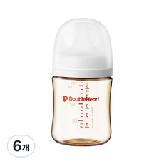 더블하트 모유실감 3세대 PPSU 베이직 제뉴인화이트 젖병 (젖꼭지포함), 제뉴인화이트(S젖꼭지포함), 6개, 160ml