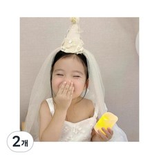 레이스 꼬깔 머리띠, 2개, 핑크