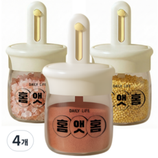 홈앳홈 유리 주방 조미료통 가정용 밀페 양념통 세트, 단품, 4개
