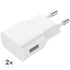 USB A타입 5V 2A 10W 저전압 저전력 저속 충전기CDT, 2개, 화이트- 5V2A/10W