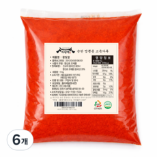 [하남댁] 짬뽕용 고운 고춧가루 소스용 안매운맛 순한맛, 6개, 1kg