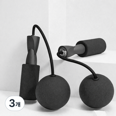 더하임 홈트 유산소 볼 무선줄넘기, 3개, 블랙