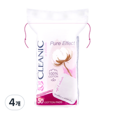 클레아닉 Pure Effect 소프트 터치 화장솜, 50매입, 4개