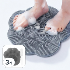 아뜨리 실리콘 욕실 발 씻는 세척 매트 풋 브러쉬, 400g, 3개, 1개입