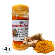 World Turmeric Powder 강황가루, 200g, 4개