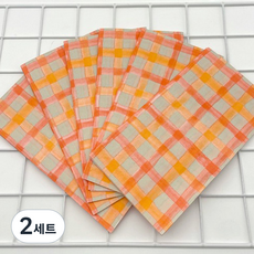 오릴리 파티 접대용 테이블 디자인 냅킨 9탄 체크무늬 40cm 빅사이즈, 2세트, 20개입, 와플 체크 40cm 2겹