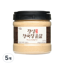 오가닉프렌즈 100% 국내산 정성 청국장 가루 분말 양념, 5개, 450g