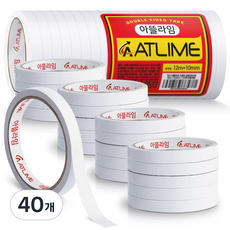 아뜰라임 자국없는 고점도 반투명 양면 테이프 10mm x 12m, 40개