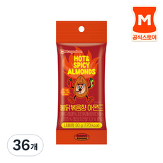 [머거본] 스페셜 HOT & SPICY 불닭볶음향 아몬드 / 스트레스 해소 간식 / 맵찔이의 맵부심 / 이색선물, 30g, 36개