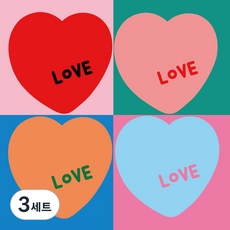 포유 스티커 하트 스티커 구디백 답례품 선물 포장 편지 엽서 스티커 빵 포장 스티커 베이킹 청첩장 선샤인마켓, 3세트, 11. 대형 러브하트 레드 (72매)