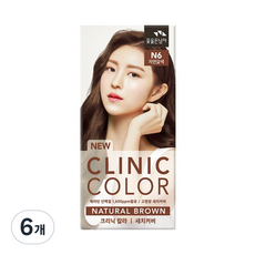 꽃을든남자 크리닉 새치 염색약, 6개, N6 자연갈색