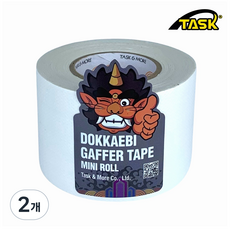 도깨비 수출용(국내산) 개퍼테이프 무광면테이프 미니롤 MATT WHIHE 50mmX10m, 2개