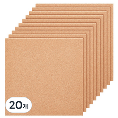 10개 코르크 단열판 사각형은 게시판 벽 장식용 DIY 공예품 300x300x1mm, 20개, 1mm