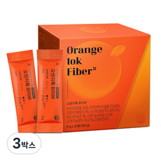 바른 오렌지톡 화이버 오렌지맛 차전자피 식이섬유, 3박스, 180g