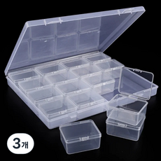 악세사리 다용도 보관함 주얼리 네일파츠 비즈 수납함 투명색 기타수납정리용품, 16 칸 악세사리 수납함, 투명, 3개