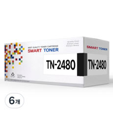 TN-2480 호환 토너 HL-L2335D L2385DW L2370DN MFC-L2715DW L2770DW, 6개, 검정