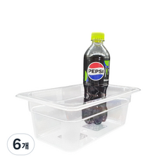 마더쿡 PC 밧드 투명 바트 폴리카보네이트 업소용 주방 용기 반찬통 식재료 보관함, 6개, 4인치(102mm)
