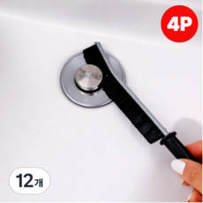 브랜스 초슬림 고밀도강모 다용도 틈새 브러쉬, 12개, 블랙